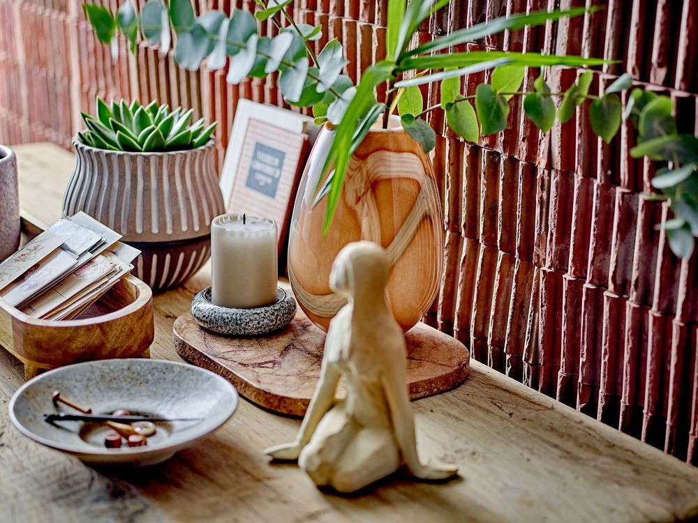 Bougeoirs et photophores  - Luuk Bougeoir, Gris, Grès  - BLOOMINGVILLE MULTIBRAND HOUSE