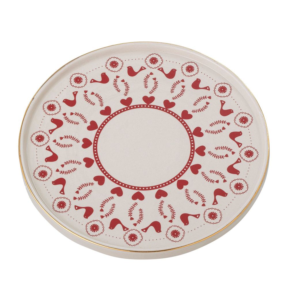 Plateaux - Jolly Plateau à gâteau, Rouge, Grès - BLOOMINGVILLE MULTIBRAND HOUSE