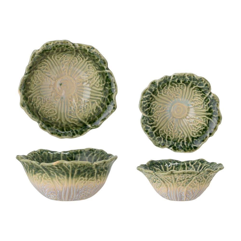 Bowls - Savanna Bowl, Green, Stoneware Set of 2 - BLOOMINGVILLE MULTIBRAND HOUSE