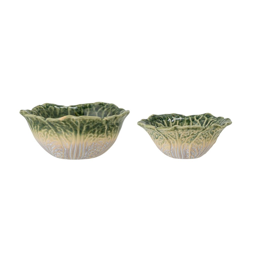 Bowls - Savanna Bowl, Green, Stoneware Set of 2 - BLOOMINGVILLE MULTIBRAND HOUSE