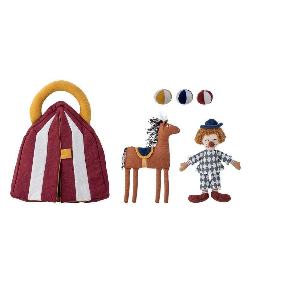 Jouets enfants - Theobald Jouet en peluche, Rouge, Coton Set of 6 - BLOOMINGVILLE MINI