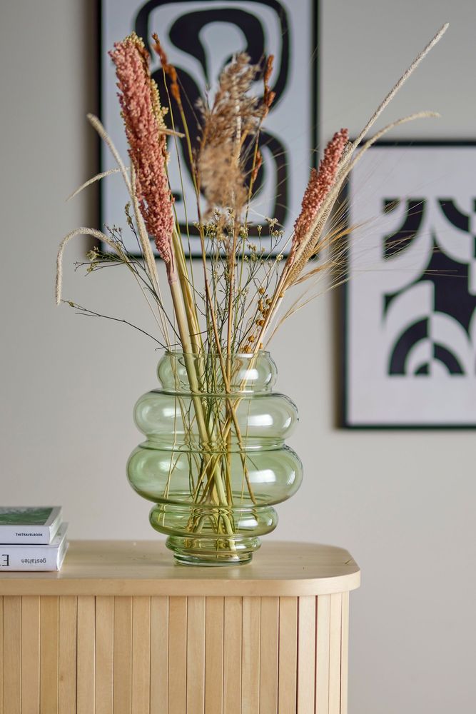 Vases - Annhelene Vase, Green, Glass - BLOOMINGVILLE MULTIBRAND HOUSE