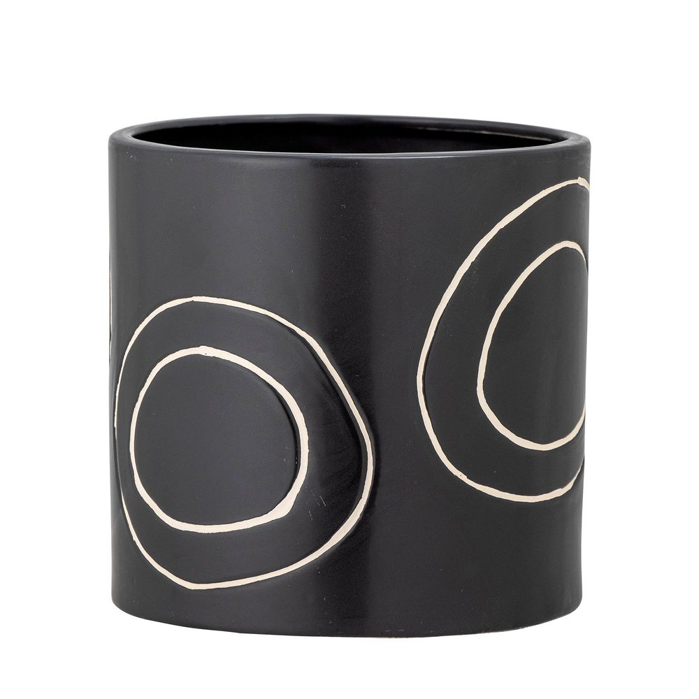 Flower pots - Troy Flowerpot, Black, Stoneware  - BLOOMINGVILLE MULTIBRAND HOUSE