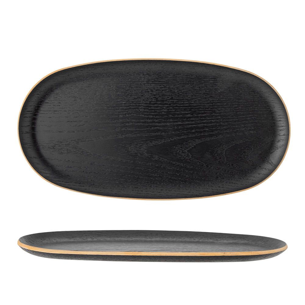 Trays - Leyton Tray, Black, Oak - BLOOMINGVILLE MULTIBRAND HOUSE