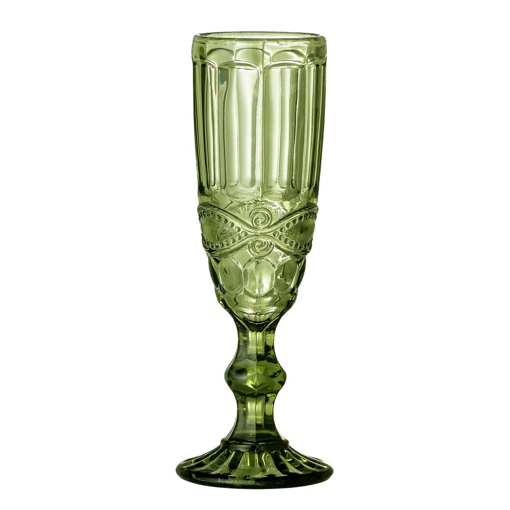 Verres - Florie Verre à vin, Verte, Verre Pack of 4 - CREATIVE COLLECTION
