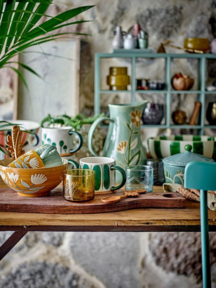 Tasses et mugs - Linora Mug, Verte, Grès Set of 3 - CREATIVE COLLECTION