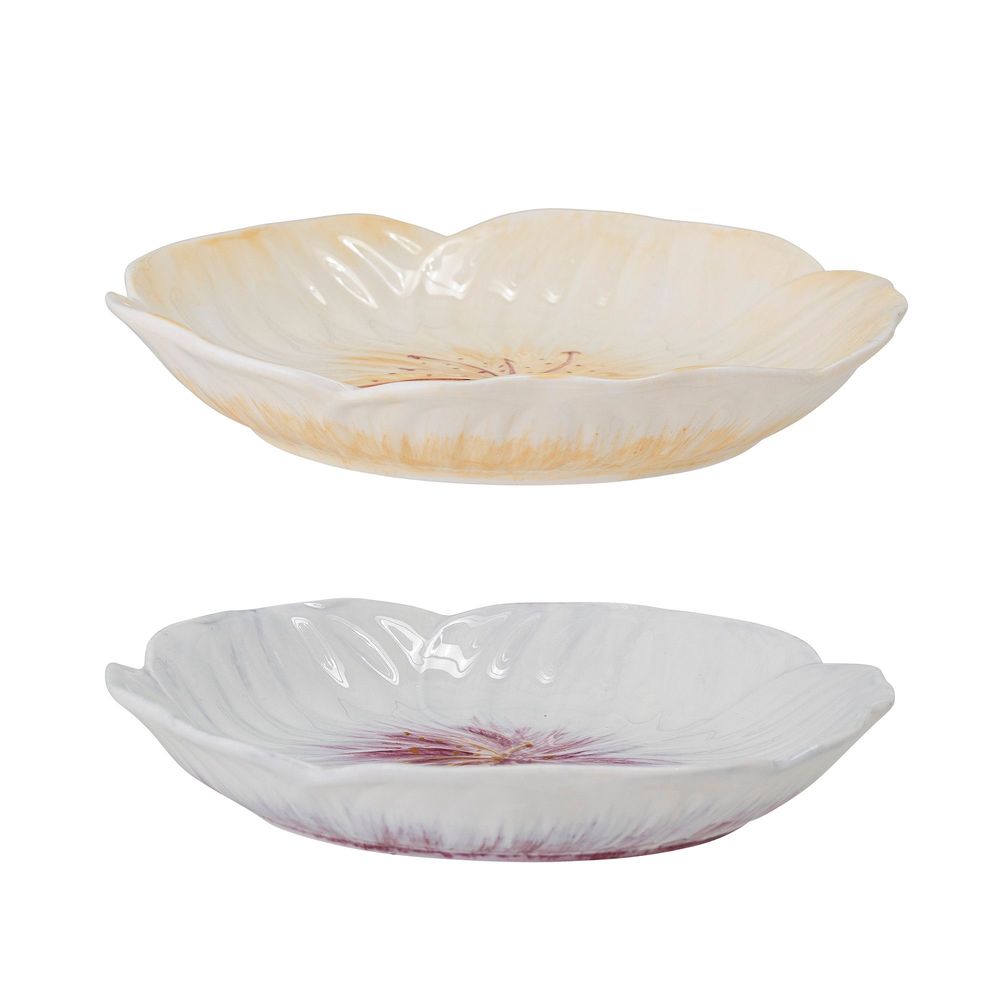 Everyday plates - Mimosa Plate, Purple, Stoneware Set of 2 - CREATIVE COLLECTION