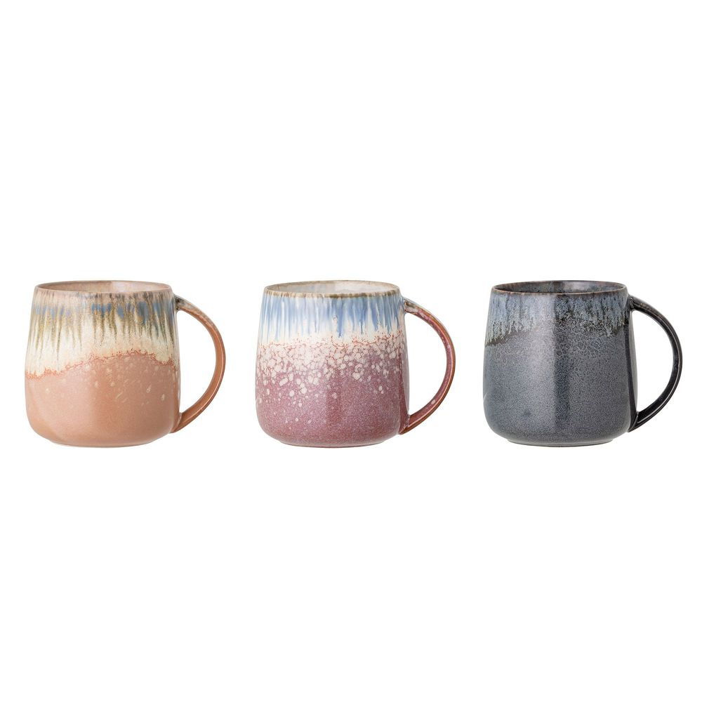 Tasses et mugs - Cloe Mug, Blue, Grès Set of 3 - CREATIVE COLLECTION