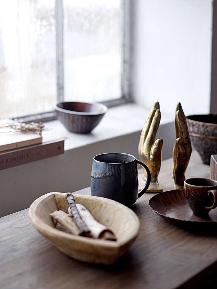 Tasses et mugs - Cloe Mug, Blue, Grès Set of 3 - CREATIVE COLLECTION