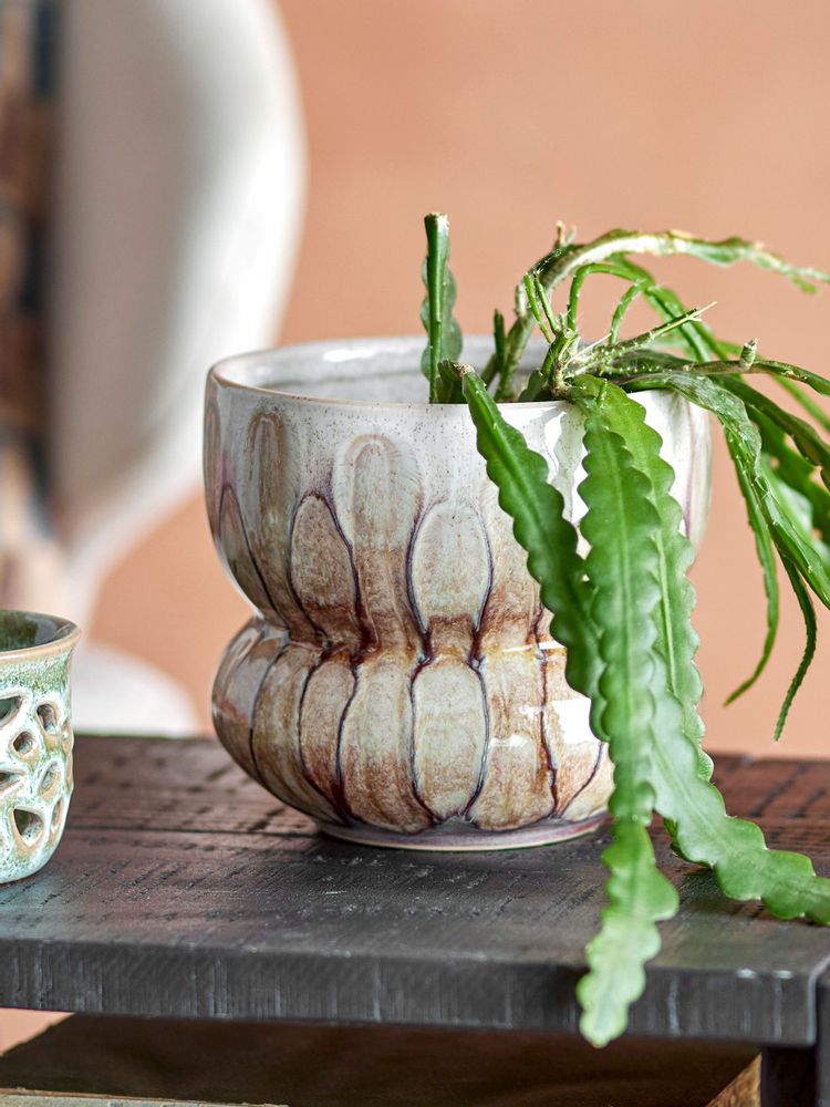 Flower pots - Maina Flowerpot, Brown, Stoneware - CREATIVE COLLECTION