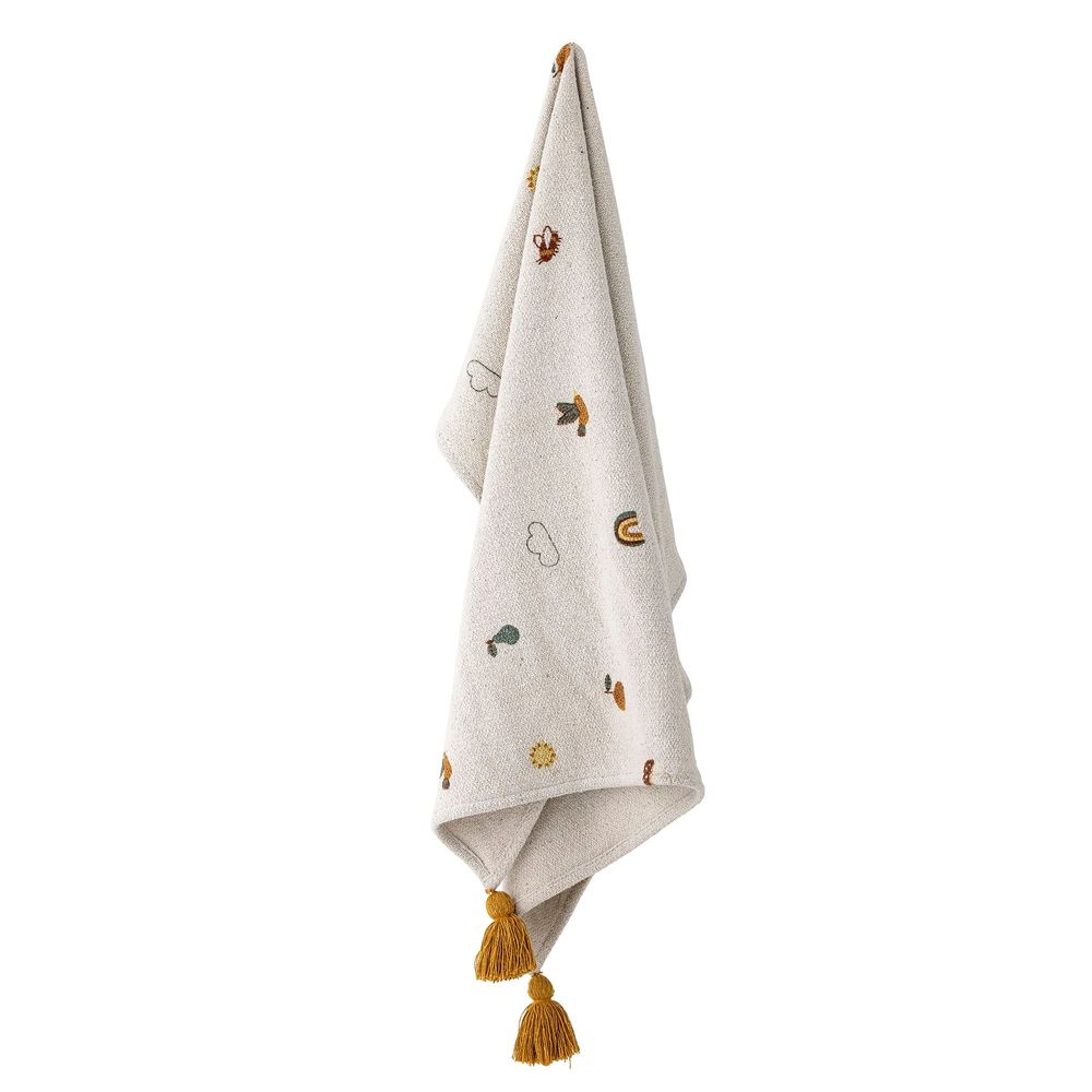 Throw blankets - Agnes Throw, Nature, Recycled Cotton - BLOOMINGVILLE MINI