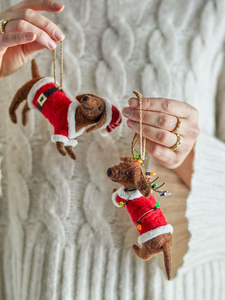 Guirlandes et boules de Noël - Monty Bibelot, Marron, Laine Set of 2 - BLOOMINGVILLE MULTIBRAND HOUSE