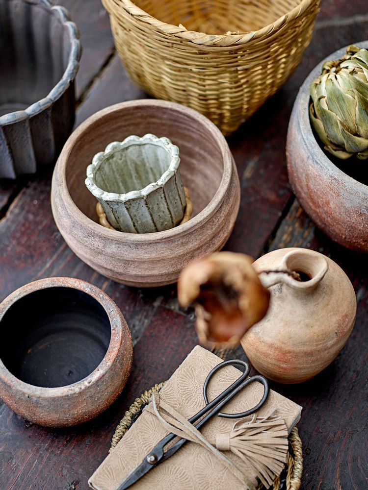 Flower pots - Thira Deco Flowerpot, Brown, Terracotta - BLOOMINGVILLE MULTIBRAND HOUSE