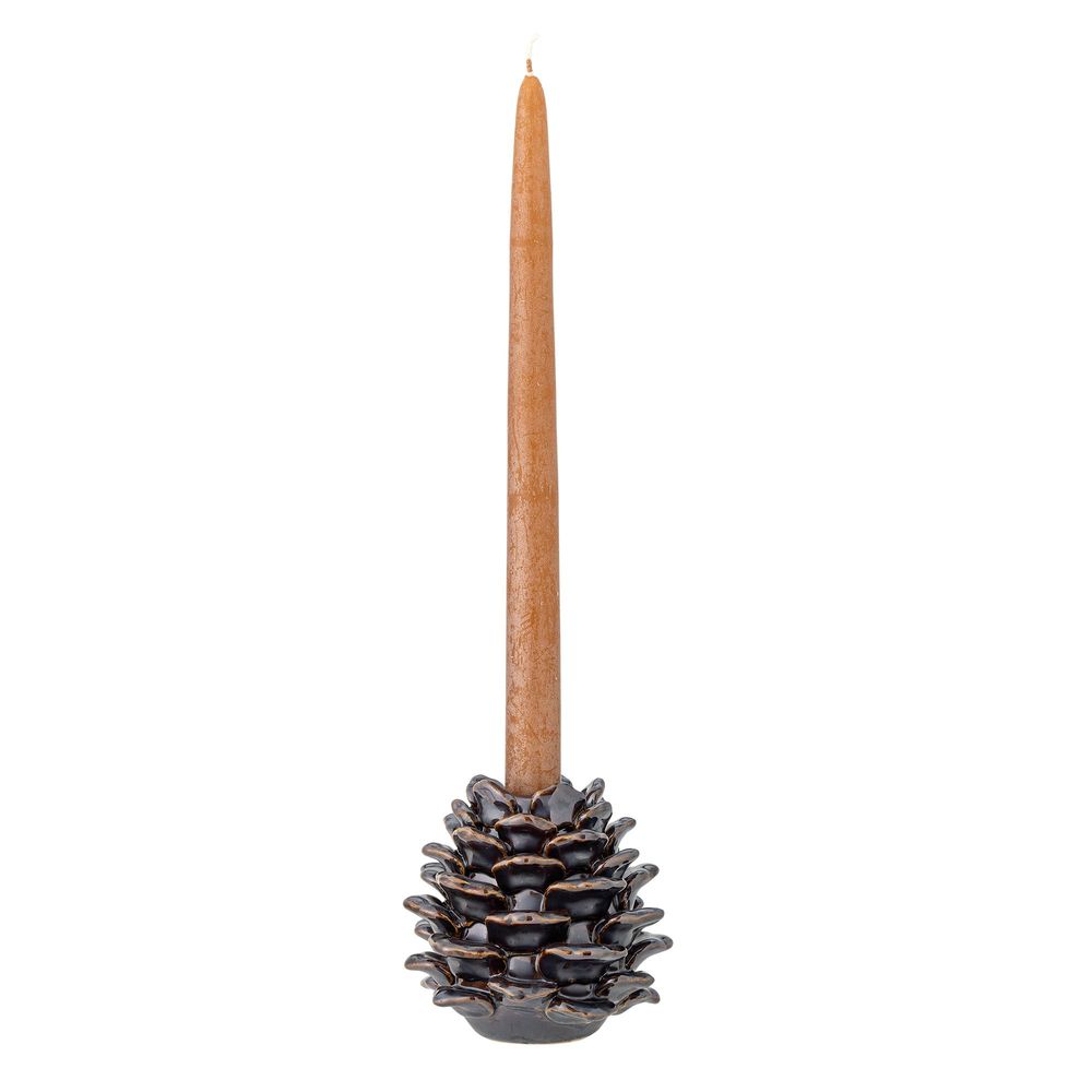 Bougeoirs et photophores  - Pine Bougeoir, Marron, Grès  - BLOOMINGVILLE MULTIBRAND HOUSE