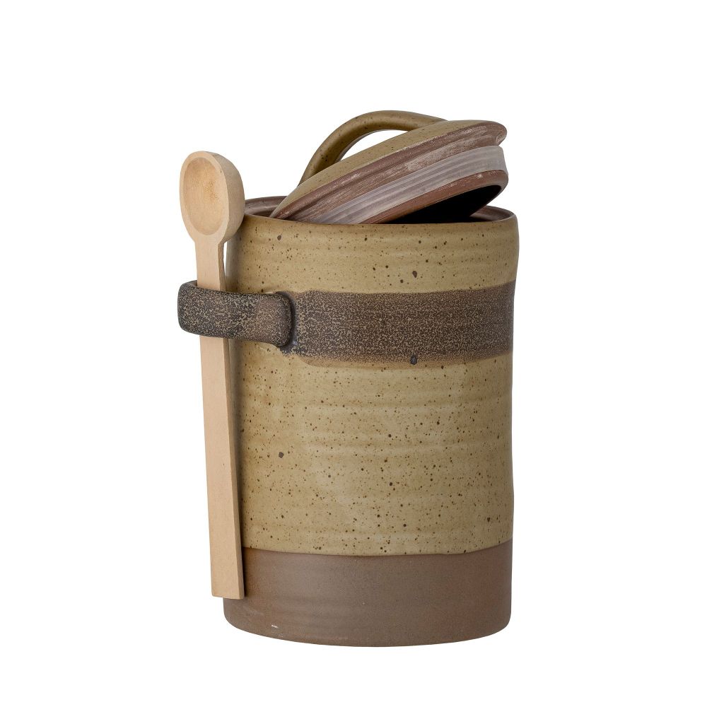 Boîtes de conservation - Solange Cruche avec couvercle et cuillère, Nature, Grès - BLOOMINGVILLE MULTIBRAND HOUSE