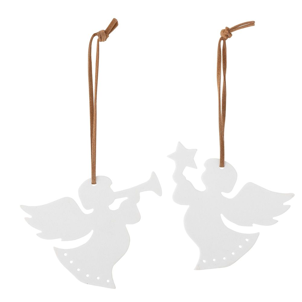 Guirlandes et boules de Noël - Lisia Bibelot, Blanc, Grès Set of 2 - BLOOMINGVILLE MULTIBRAND HOUSE