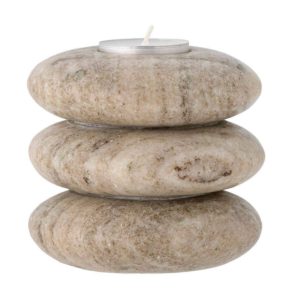Bougeoirs et photophores - Madisson Photophore et bougeoir, Marron, Marbre - BLOOMINGVILLE MULTIBRAND HOUSE