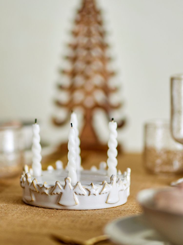 Bougeoirs et photophores - Starry Bougeoir, Blanc, Grès - BLOOMINGVILLE MULTIBRAND HOUSE
