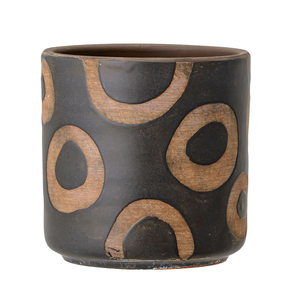 Flower pots - Avo Deco Flowerpot, Black, Terracotta - BLOOMINGVILLE MULTIBRAND HOUSE