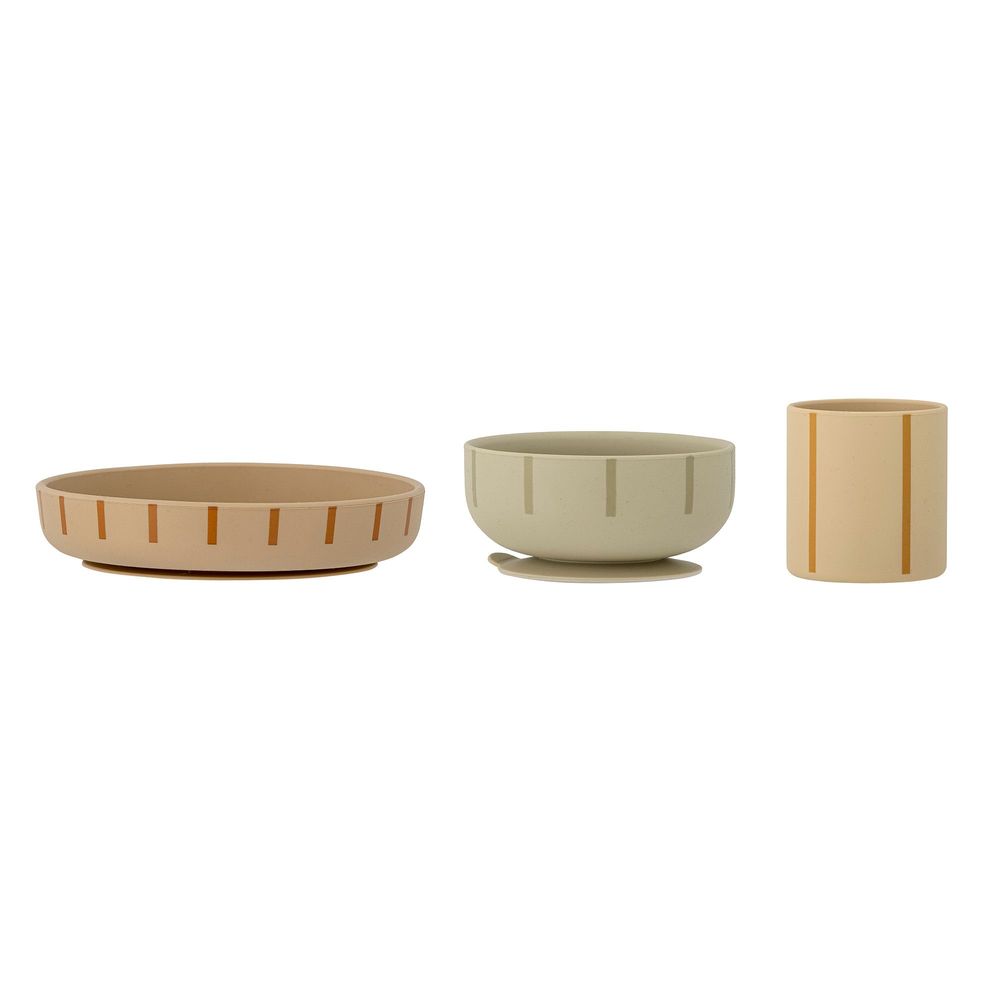 Everyday plates - Levi Tableware Set, Green, Silicone Set of 3 - BLOOMINGVILLE MINI