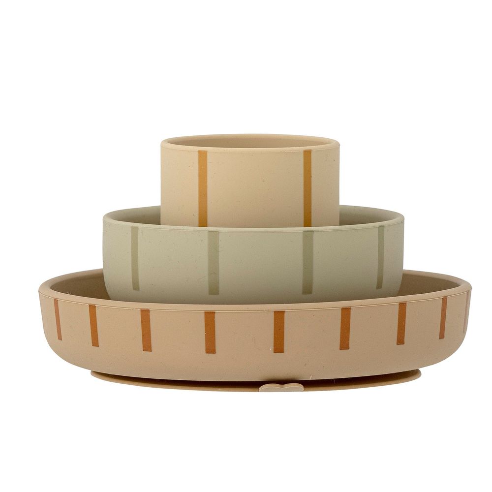 Everyday plates - Levi Tableware Set, Green, Silicone Set of 3 - BLOOMINGVILLE MINI