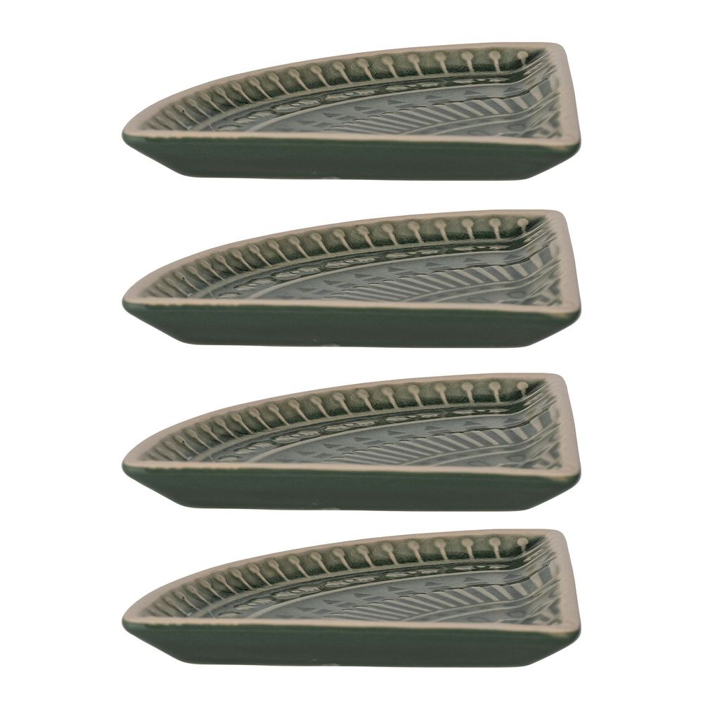 Bowls - Rani Bowl, Green, Stoneware Set of 4 - BLOOMINGVILLE