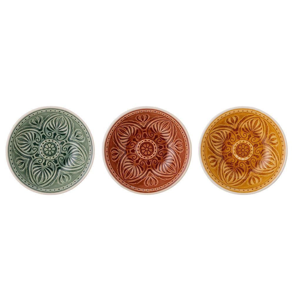 Bowls - Rani Bowl, Green, Stoneware Set of 3 - BLOOMINGVILLE MULTIBRAND HOUSE
