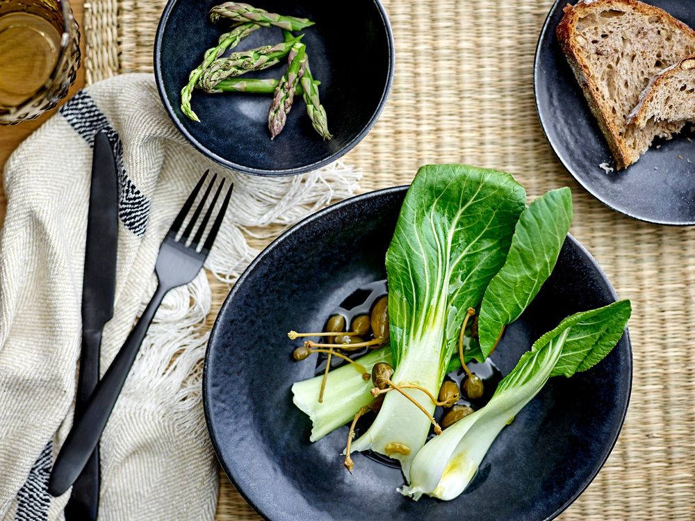 Everyday plates - Yoko Soup Plate, Black, Porcelain Set of 4 - BLOOMINGVILLE MULTIBRAND HOUSE