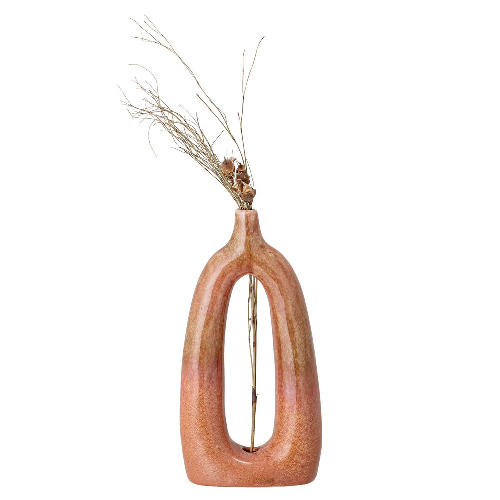 Vases - Baldrian Deco Vase, Orange, Stoneware - BLOOMINGVILLE MULTIBRAND HOUSE