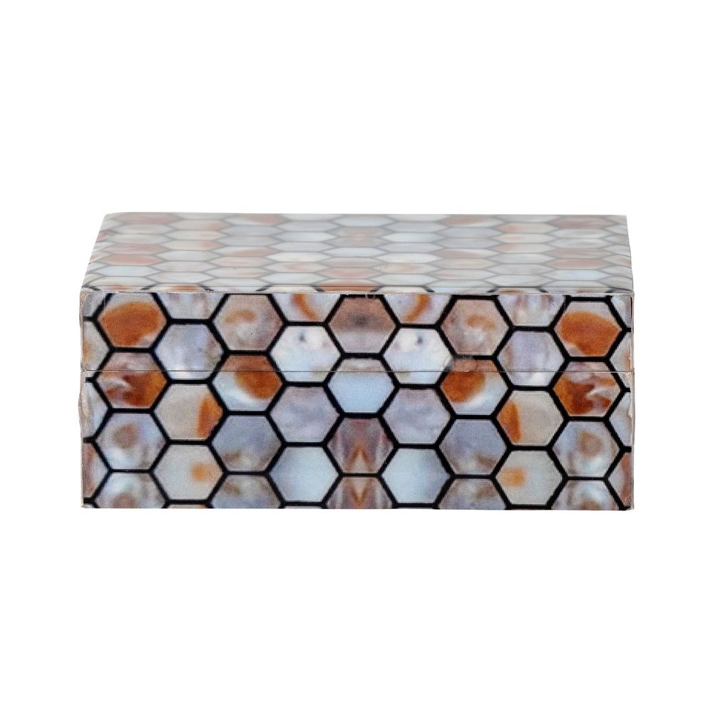 Boîtes de rangement - Domino Boîte avec couvercle, Marron, Résine - CREATIVE COLLECTION