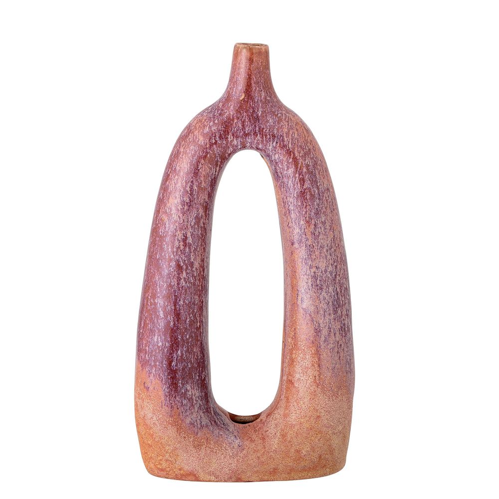 Vases - Baldrian Deco Vase, Orange, Stoneware - BLOOMINGVILLE MULTIBRAND HOUSE