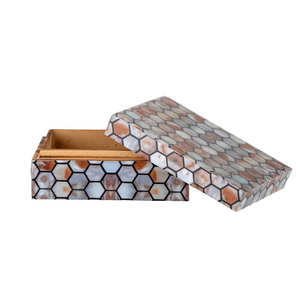 Boîtes de rangement - Domino Boîte avec couvercle, Marron, Résine - CREATIVE COLLECTION