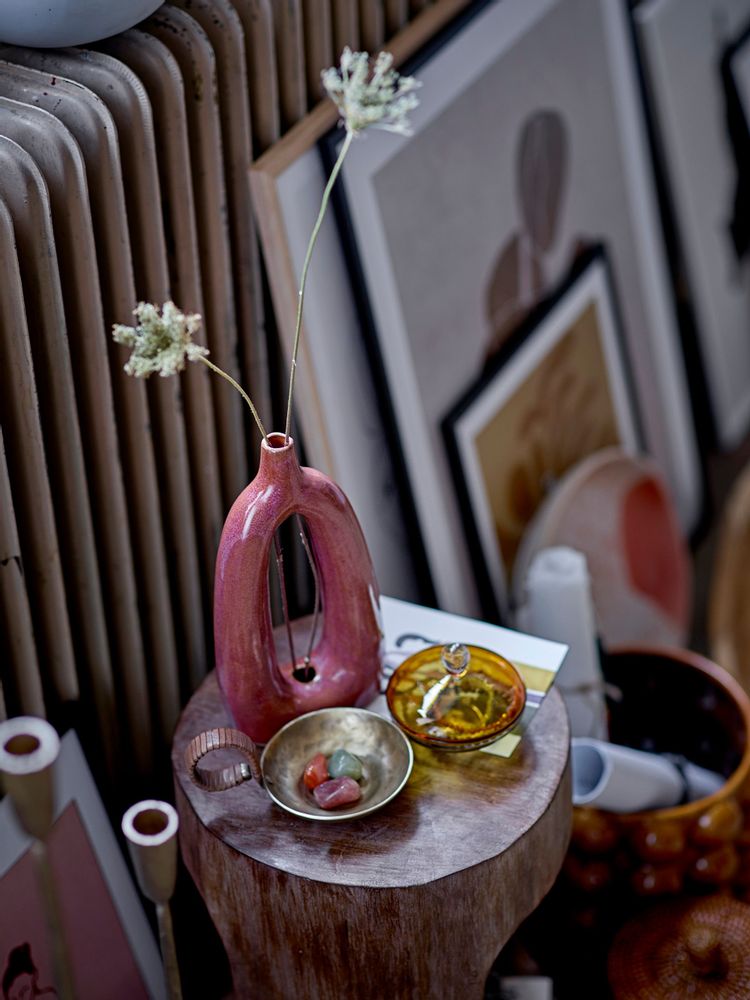 Vases - Baldrian Deco Vase, Orange, Stoneware - BLOOMINGVILLE MULTIBRAND HOUSE