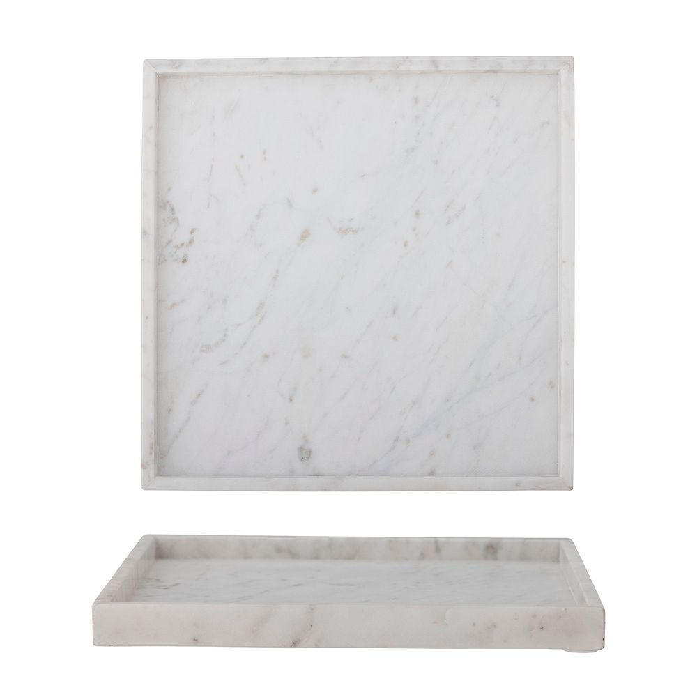 Trays - Majsa Tray, White, Marble - BLOOMINGVILLE MULTIBRAND HOUSE