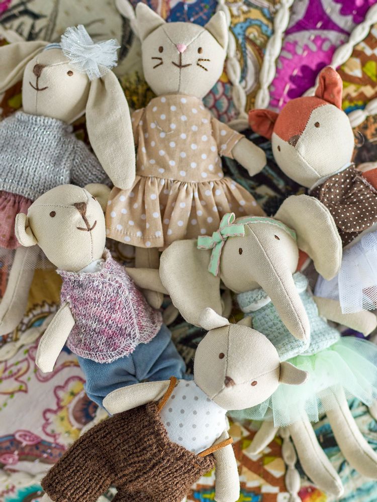 Jouets enfants - Animal friends Poupée, Rose, Coton Set of 6 - BLOOMINGVILLE MINI