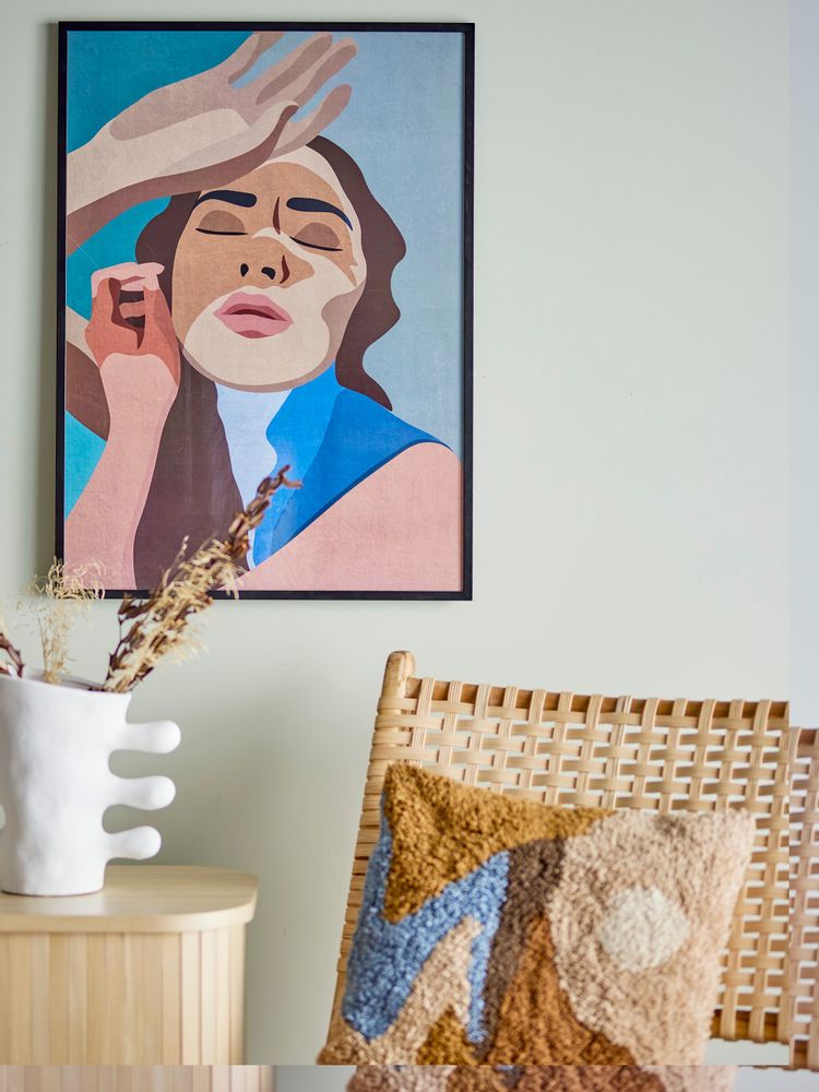Other wall decoration - Lady Illustration w/ Frame, Black, Pine - BLOOMINGVILLE MULTIBRAND HOUSE