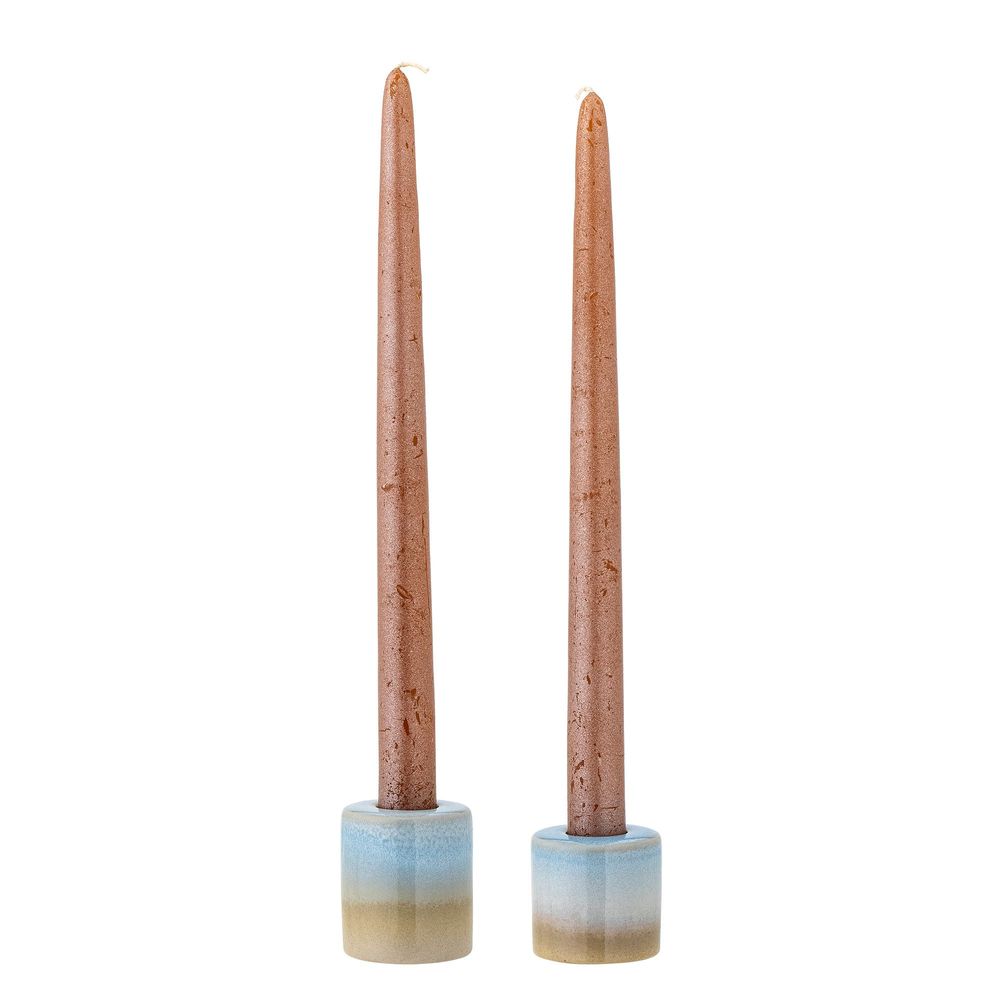 Candlesticks and candle holders - Safie Candle Holder, Blue, Stoneware Set of 2 - BLOOMINGVILLE MULTIBRAND HOUSE