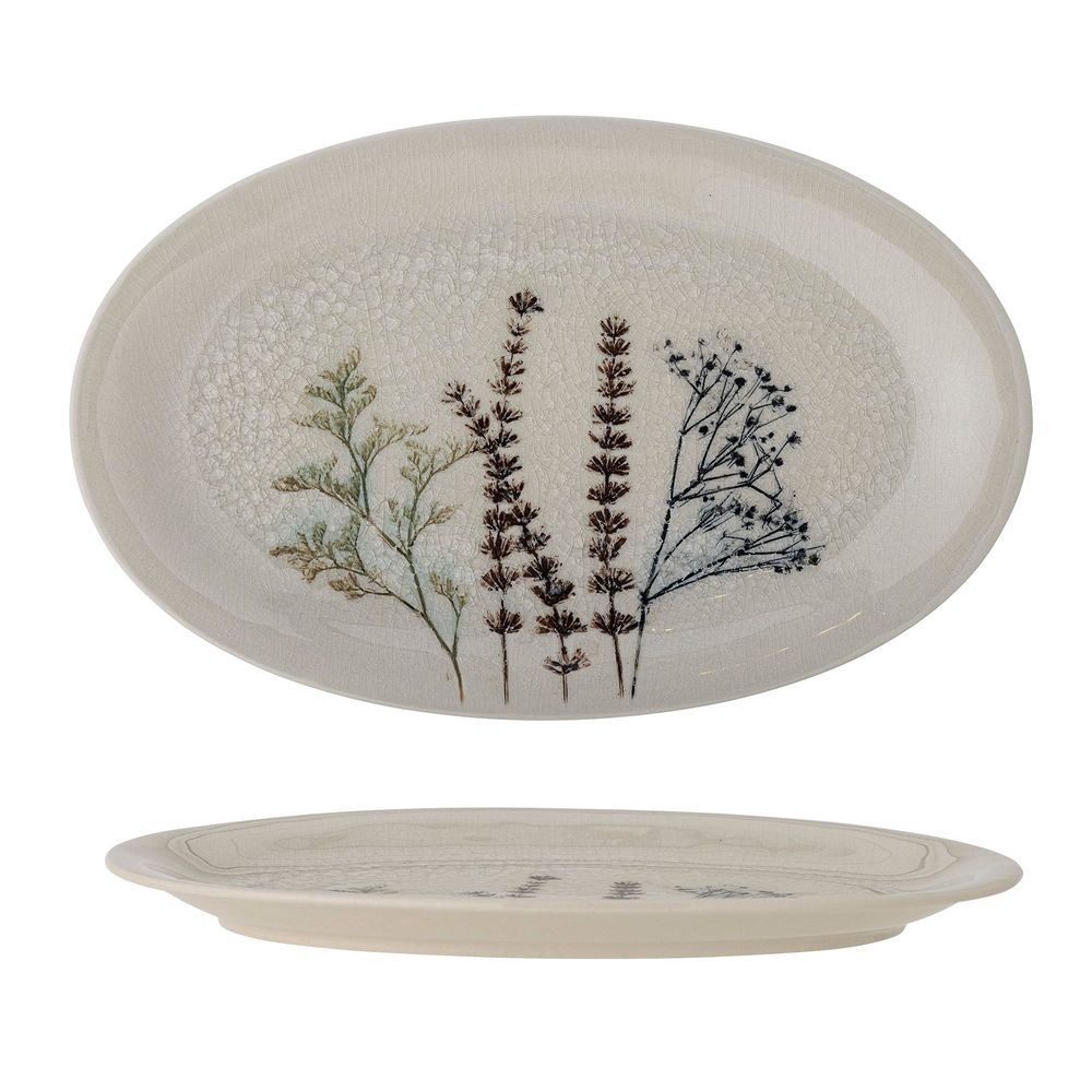 Kitchen utensils - Bea Serving Plate, Nature, Stoneware - BLOOMINGVILLE MULTIBRAND HOUSE
