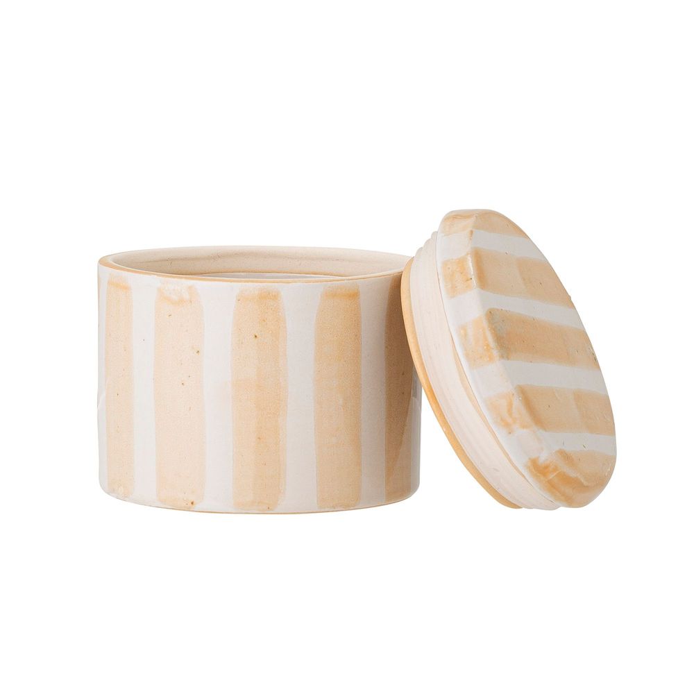 Food storage - Cathe Jar w/Lid, Yellow, Stoneware - CREATIVE COLLECTION