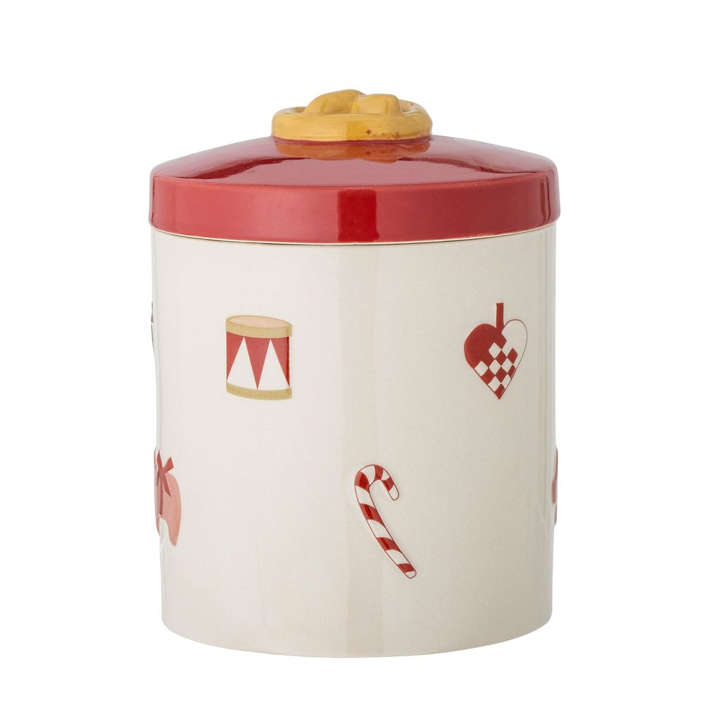 Boîtes de conservation - Yule Cruche avec couvercle , Rouge, Grès - BLOOMINGVILLE MULTIBRAND HOUSE