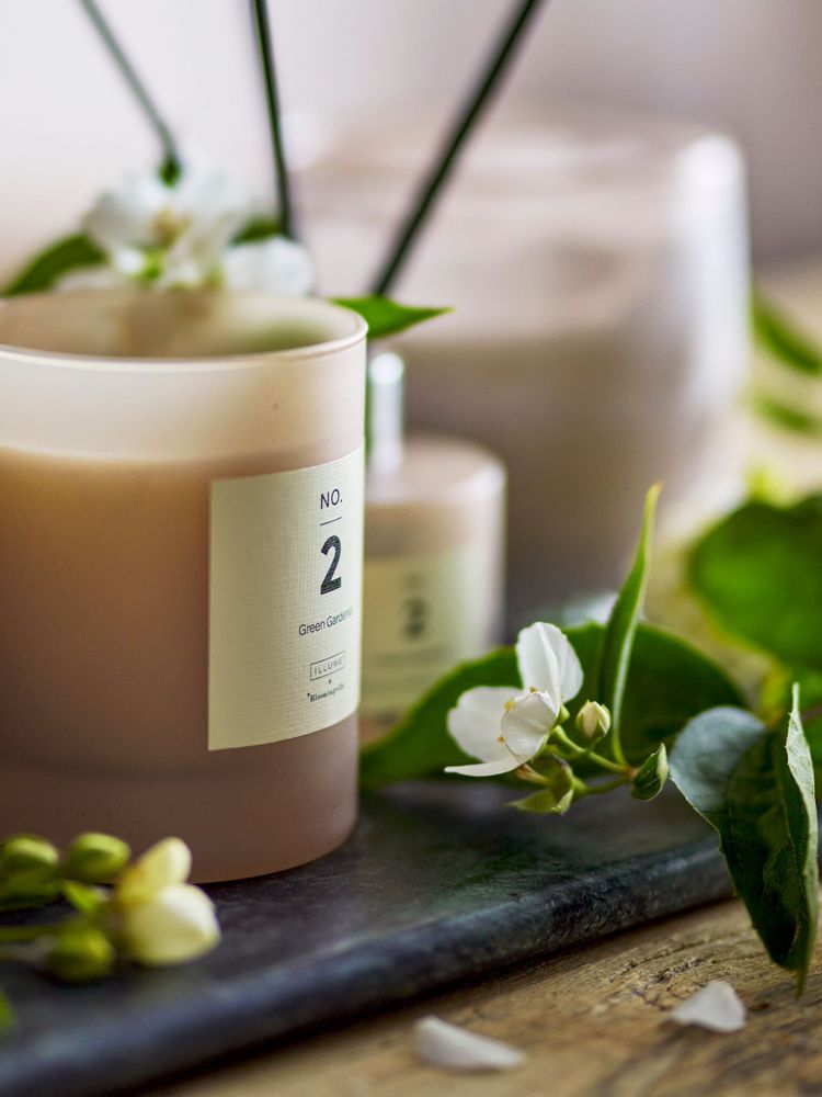 Candles - NO.2-Green Gardenia Scent Candle, Rose, Wax - ILLUME X BLOOMINGVILLE