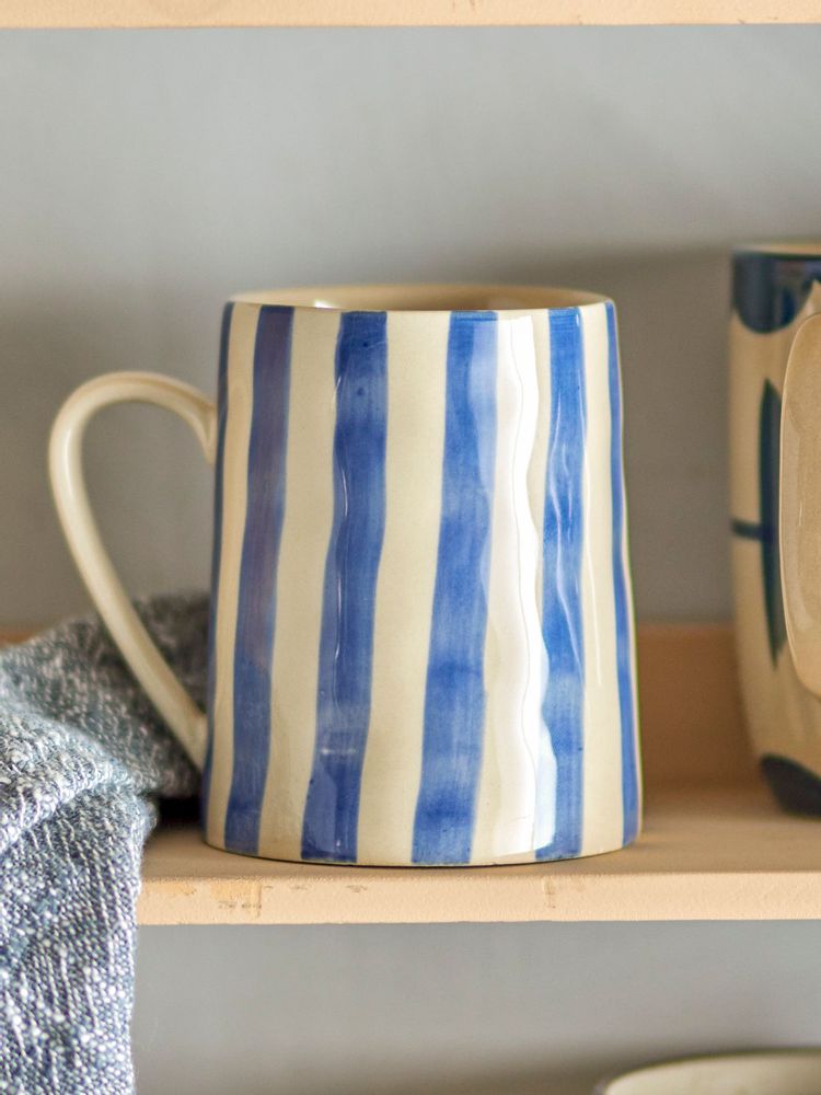 Mugs - Begonia Mug, Blue, Stoneware - CREATIVE COLLECTION