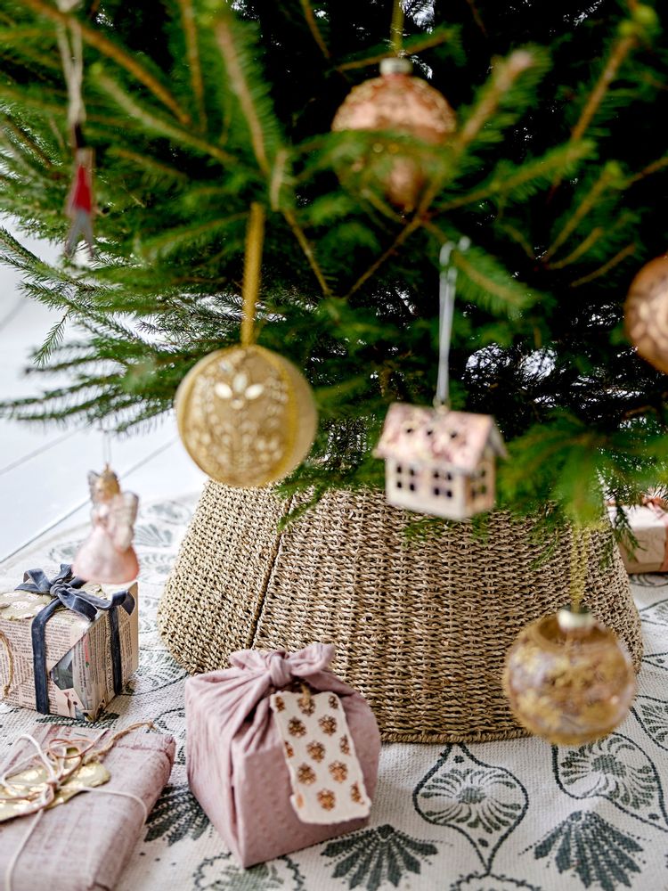 Christmas garlands and baubles - Jenna Ornament, Gold, Polyester Set of 2 - BLOOMINGVILLE MULTIBRAND HOUSE
