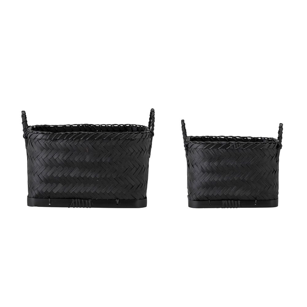 Shopping baskets - Carmil Basket, Black, Seagrass Set of 2 - BLOOMINGVILLE MULTIBRAND HOUSE