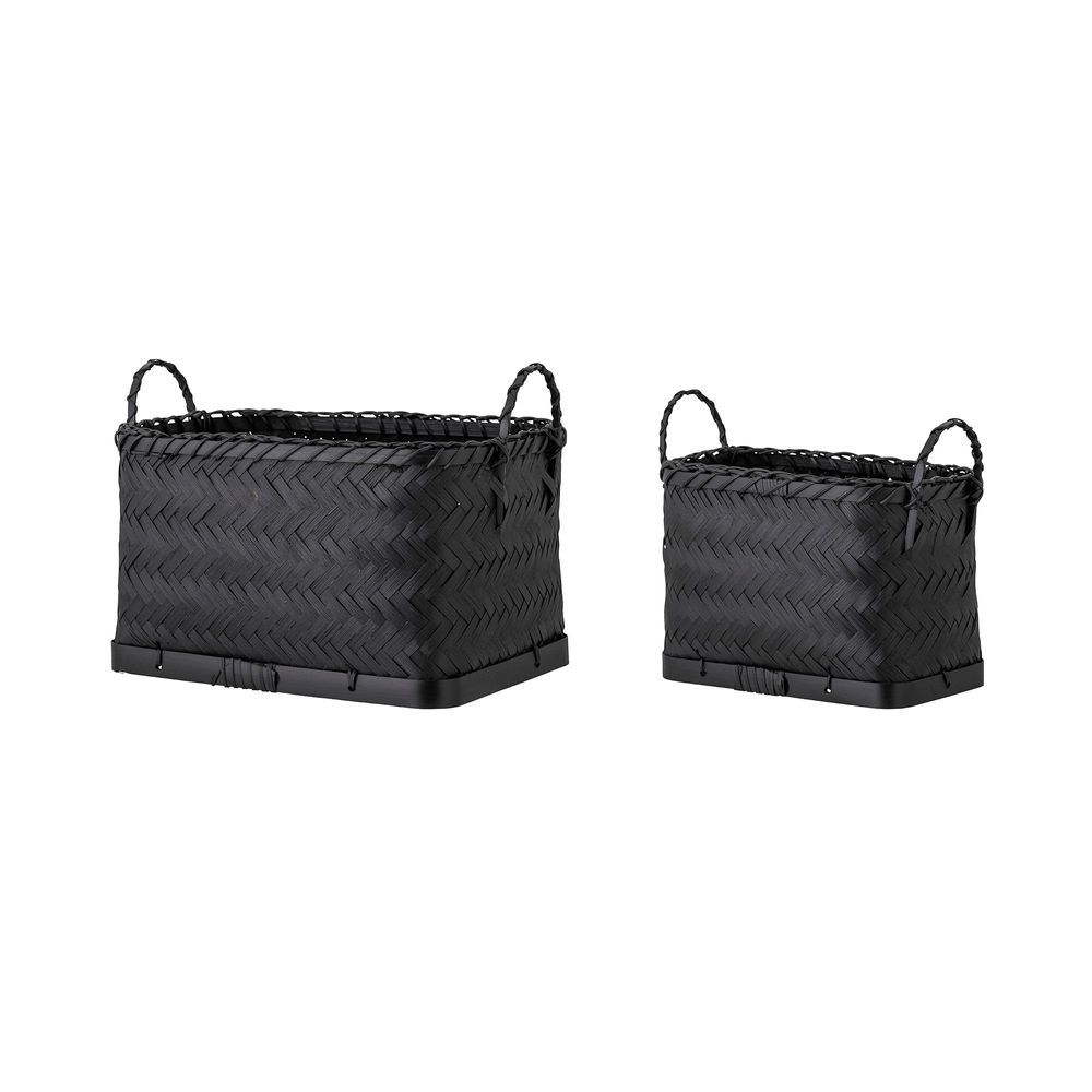 Shopping baskets - Carmil Basket, Black, Seagrass Set of 2 - BLOOMINGVILLE MULTIBRAND HOUSE