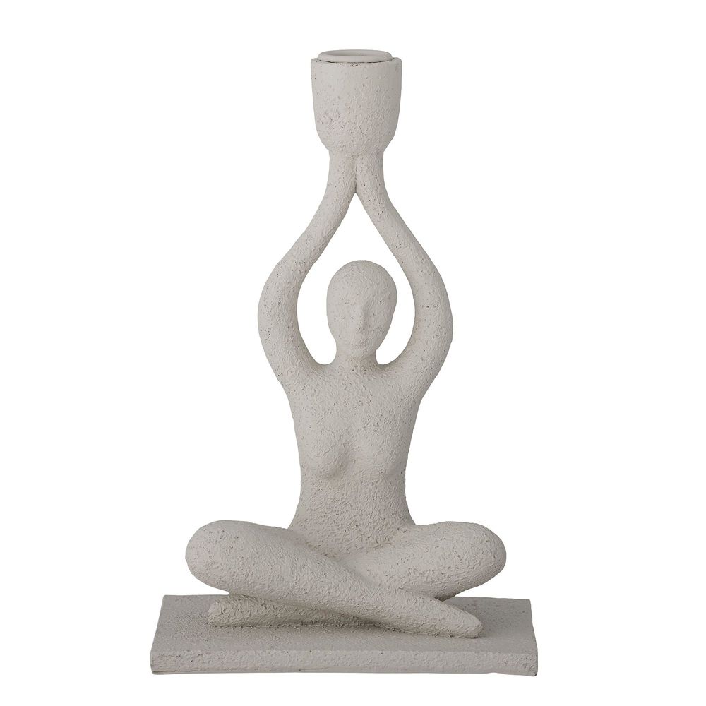 Candlesticks and candle holders - Lucie Candle Holder, White, Polyresin - BLOOMINGVILLE MULTIBRAND HOUSE