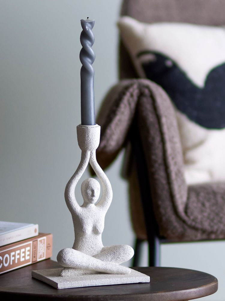 Candlesticks and candle holders - Lucie Candle Holder, White, Polyresin - BLOOMINGVILLE MULTIBRAND HOUSE