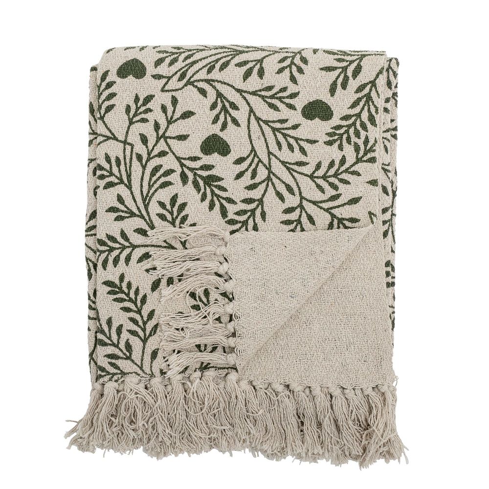 Plaids - Maribelle Plaid, Verte, Coton recyclé - BLOOMINGVILLE MULTIBRAND HOUSE