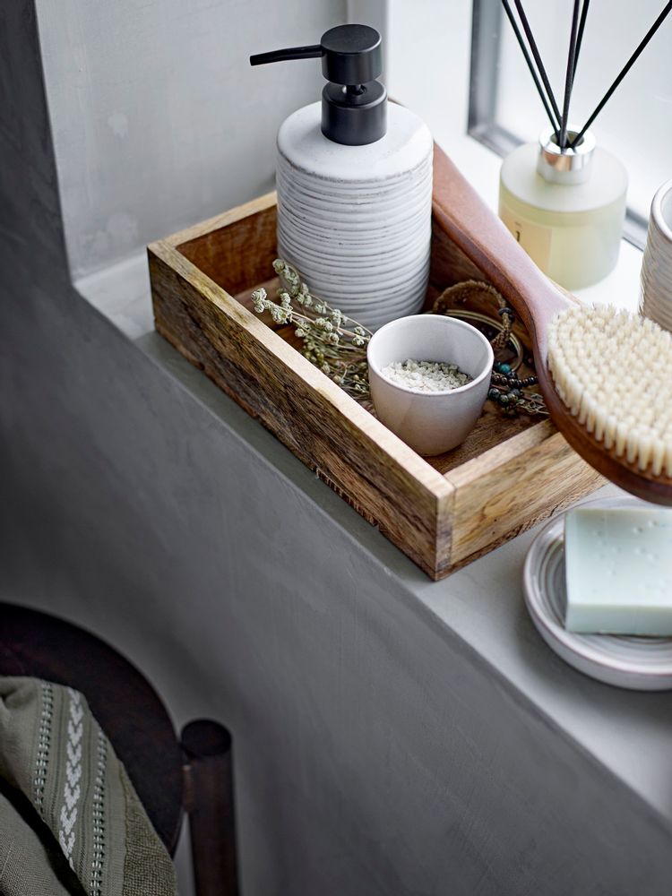 Lave-mains - Winta Set de distributeur de savon, Nature, Grès Set of 3 - BLOOMINGVILLE