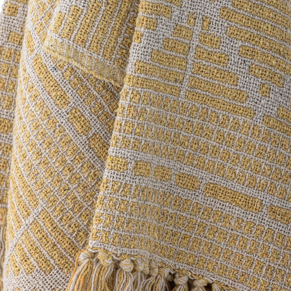 Plaids - Gutte Plaid, Jaune, Coton recyclé - BLOOMINGVILLE MULTIBRAND HOUSE